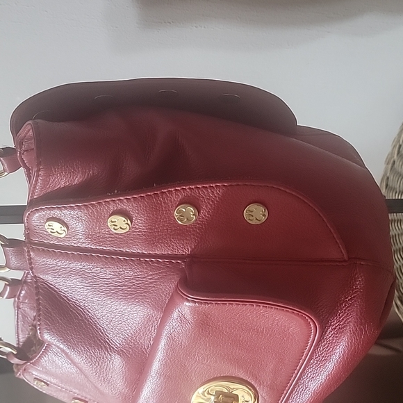 Emma Fox Red Leather Satchel Handbag - Picture 5 of 11